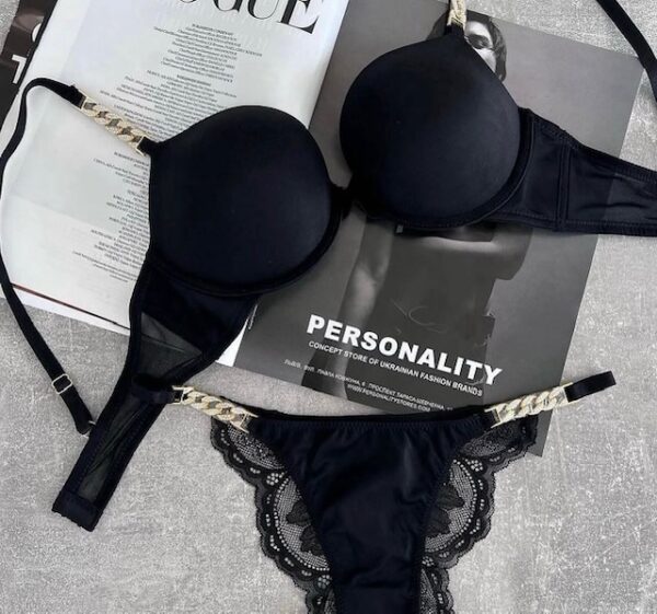 Victoria's Secret lygi juoda liemenėlė su push up - Image 4