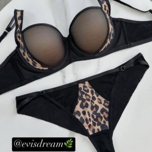 brazilų tipo besiūlės iš galo kelnaitės su tiger print detalėmis