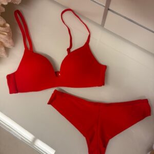 raudonas, komfortiškas, lazerinis apatinių komplektas