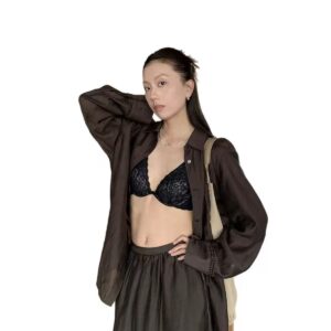 juoda/nude gipiūrinė liemenėlė